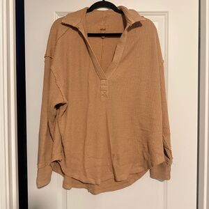 Aerie Tan Waffle Knit Women's Top